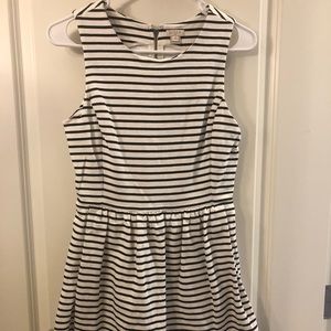 White and black striped dress